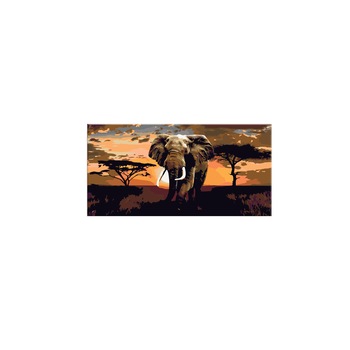 Pictura pe numere - Elephant in Africa (Brown Colours) - 80x40cm Pictura pe numere - Elephant in Africa (Brown Colours) - 80x40cm