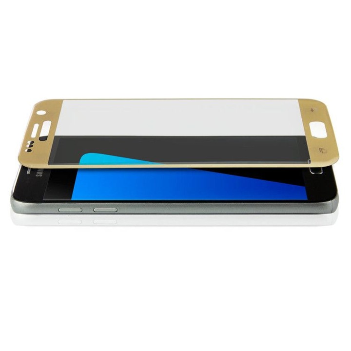 Протектор за Samsung Galaxy S7 стъклено фолио, Flippy 4D / 5D, Златист