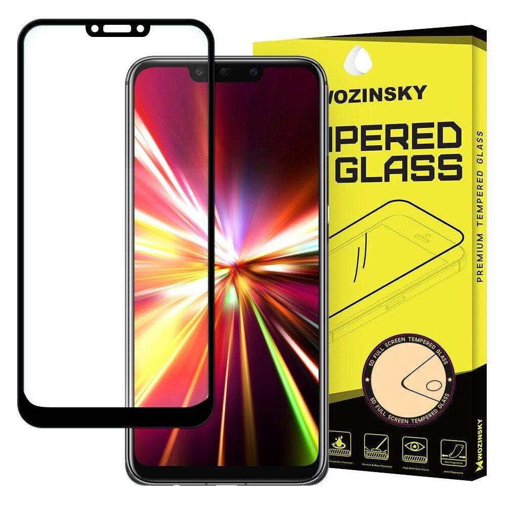 Folie Sticla Wozinsky pentru Huawei Mate 20 Lite, 5D, Full Cover (acopera tot ecranul), Full Glue, Negru