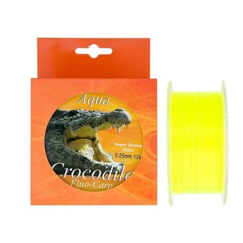 Nylon/fir monofilament Aqua Crocodile Fluo-Carp 300 m, galben fluo, 0.25 mm Nylon/fir monofilament Aqua Crocodile Fluo-Carp 300 m, galben fluo, 0.25 mm