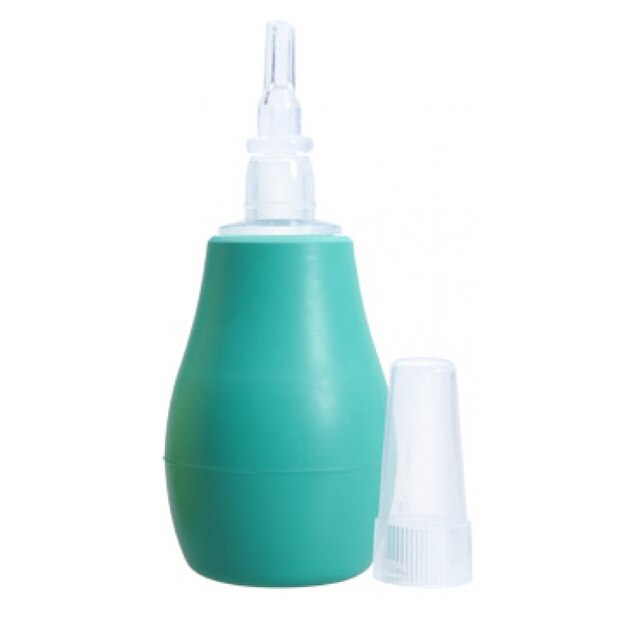Aspirator nazal cu varf din silicon 0 luni+ BabyOno 043V, Verde