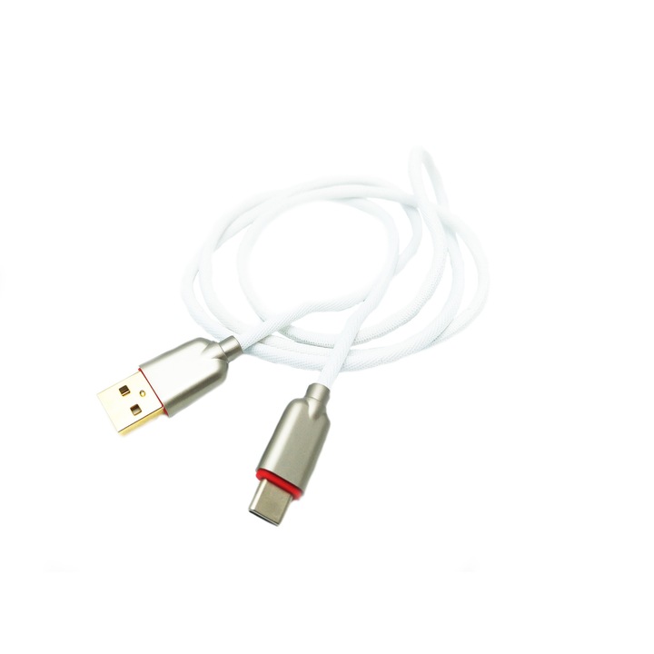 Cablu Date si Incarcare RONPIN Type-C Cablu Panza Culoare Alb Telefon Tableta