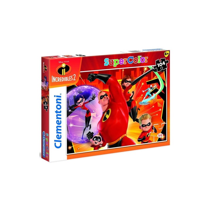 Clementoni 104 db-os Szuper Színes puzzle - Hihetetlen család 2 (27106)