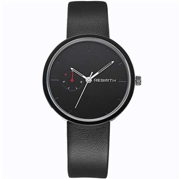 Ceas Unisex Quartz REBIRTH Casual Elegant Negru, CP9843NU, curea din piele, afisaj analog Ceas Unisex Quartz REBIRTH Casual Elegant Negru, CP9843NU, curea din piele, afisaj analog