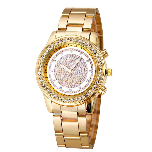 Ceas Dama Quartz Geneva Casual Elegant Gold, CP9946GD, curea din metal (zale), afisaj analog