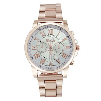 Ceas Dama Quartz Geneva Casual Elegant Alb, CP9793AB, curea din metal (zale), afisaj analog