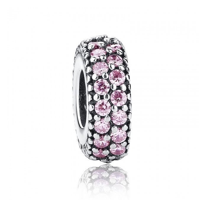 Talisman din argint pentru spatiere Roz Pastel