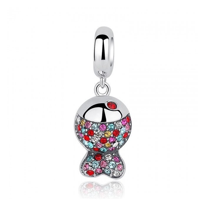 Talisman din argint Peste Multicolor