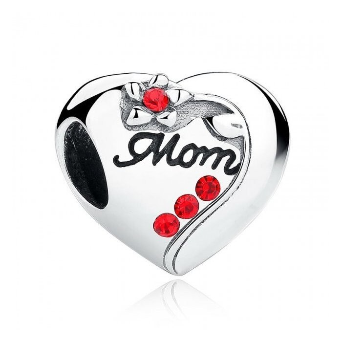 Talisman din argint cu Inimioare Te Iubesc Mama