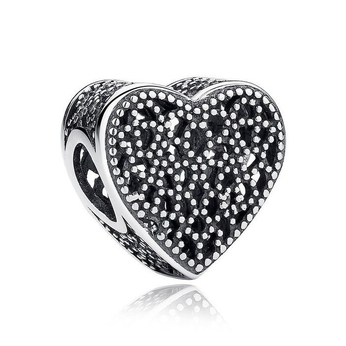 Talisman din argint cu Inima Patinata