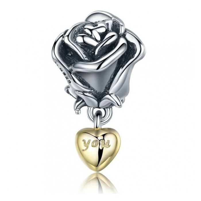 Talisman din argint Trandafir cu Dragoste