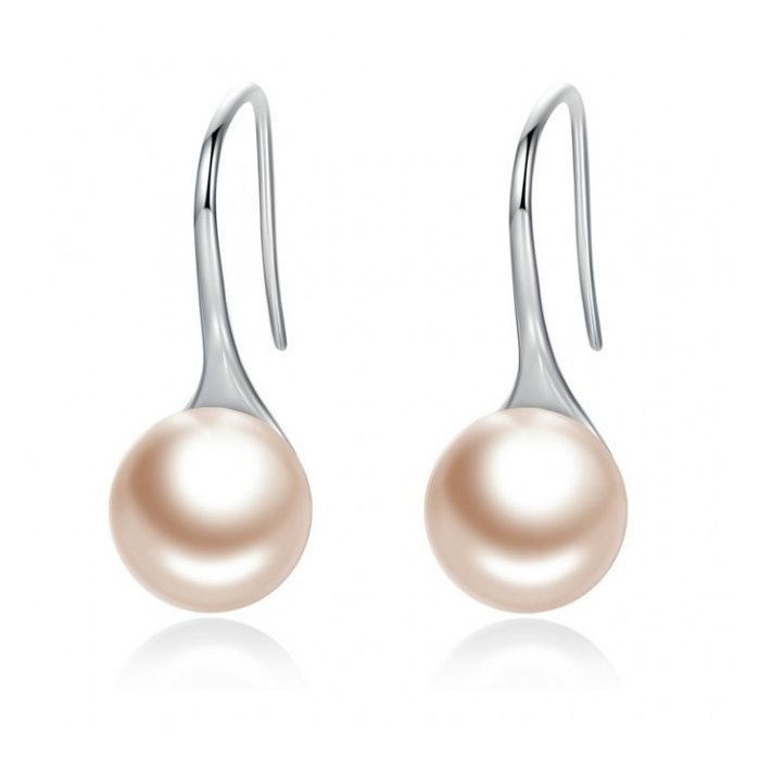 Cercei din argint Elegant Pearls champagne