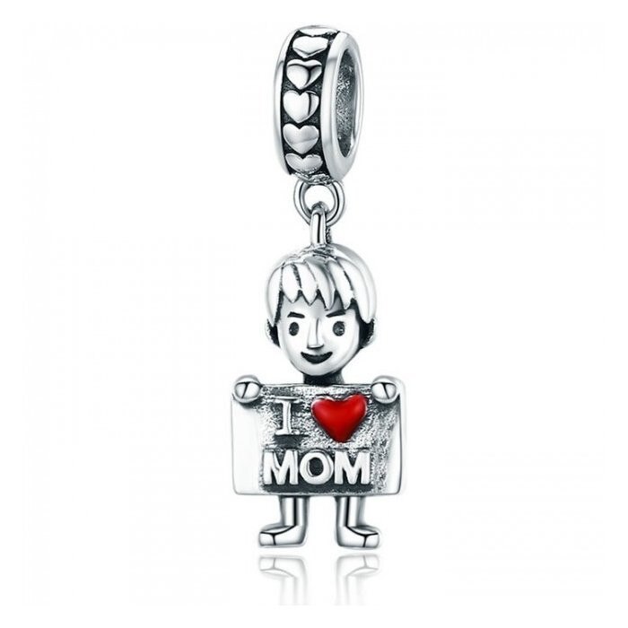 Talisman din argint I Love Mom - Boy