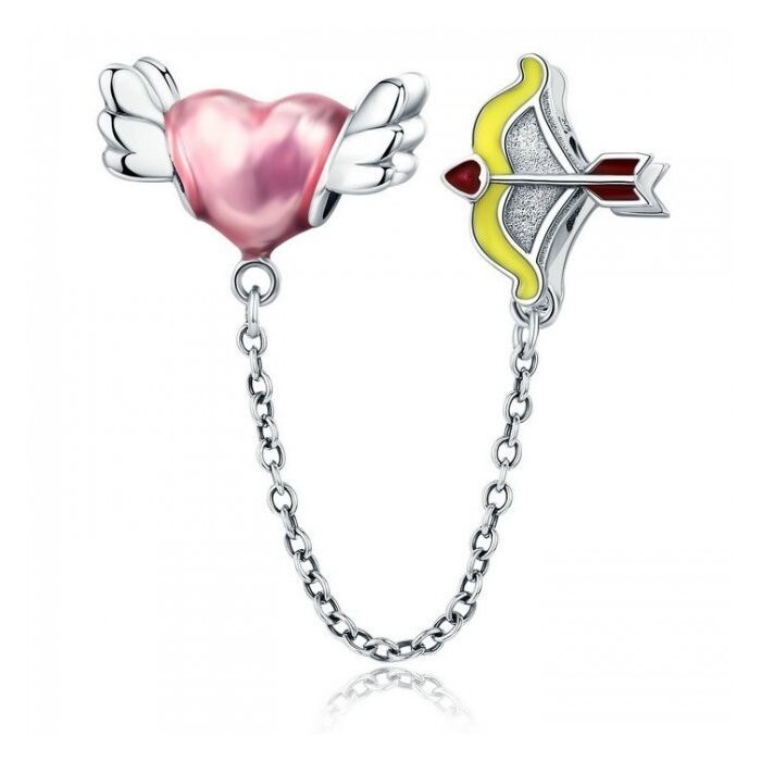 Lant de siguranta din argint Cupidon's Heart