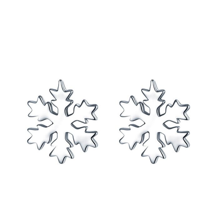 Cercei din argint Little White Snowflake