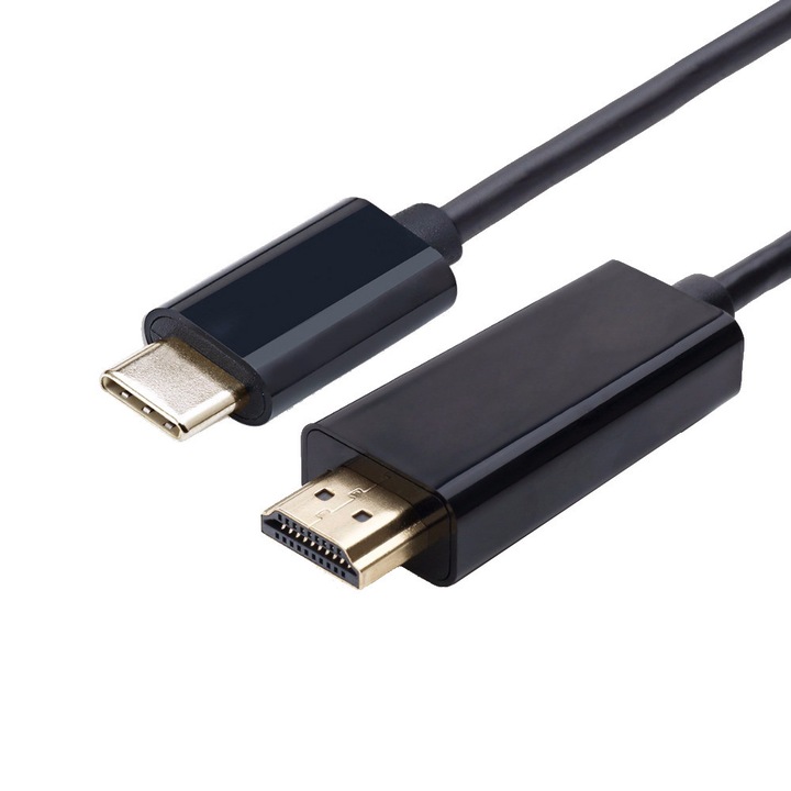 Кабел USB 3.1 тип C към HDMI, 4K, 1,8 м, черен, HOPE R