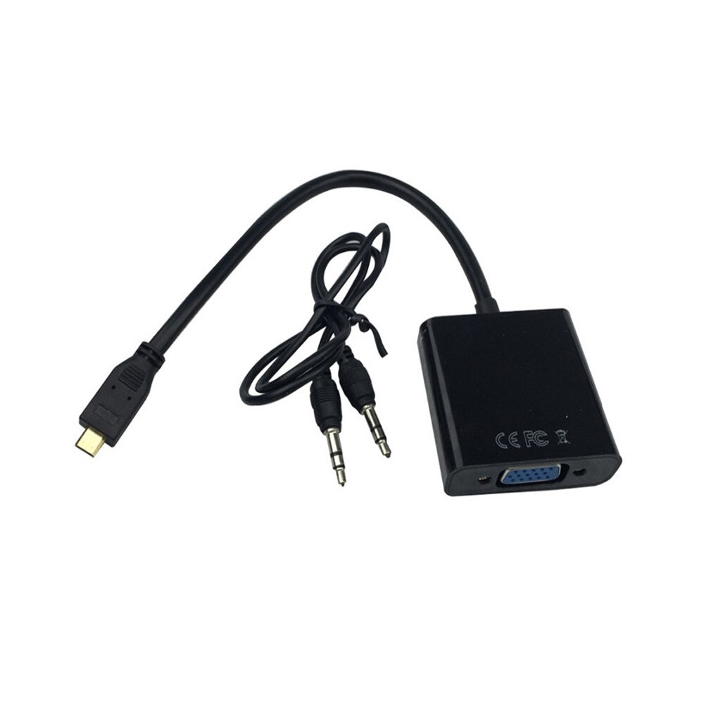 Cablu convertor mini HDMI (tata) - VGA (mama) cu cablu audio, HOPE R