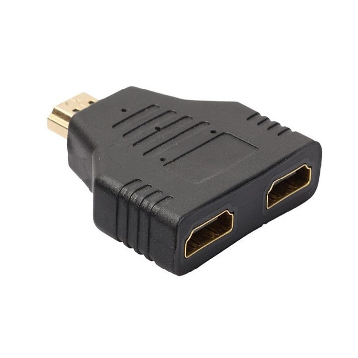 Адаптер HOPE R, HDMI 2 в 1 Сплитер, 2 Женски входа, 1 Мъжки изход, 1080p, Черен