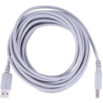 Cablu pentru imprimanta USB A - USB B, lungime 5 m, ecranat cu bobina de ferita antiparaziti, ambalaj individual, culoare alb Cablu pentru imprimanta USB A - USB B, lungime 5 m, ecranat cu bobina de ferita antiparaziti, ambalaj individual, culoare alb