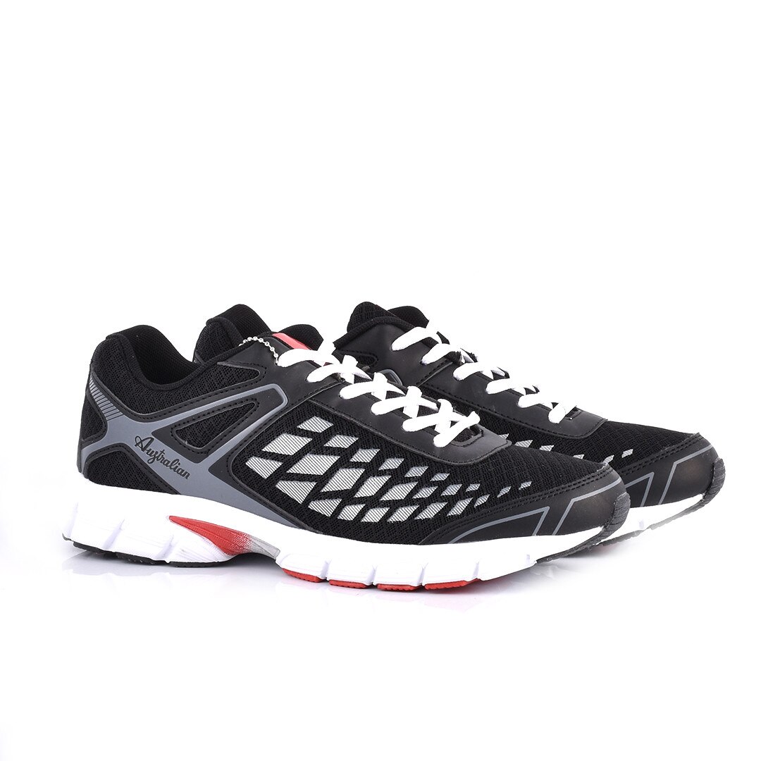 Pantofi Sport, Barbati, Australian, Negru/Rosu