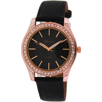 Ceas Dama Quartz Geneva Elegant Negru, CP9259NU, curea din piele, afisaj analog Ceas Dama Quartz Geneva Elegant Negru, CP9259NU, curea din piele, afisaj analog