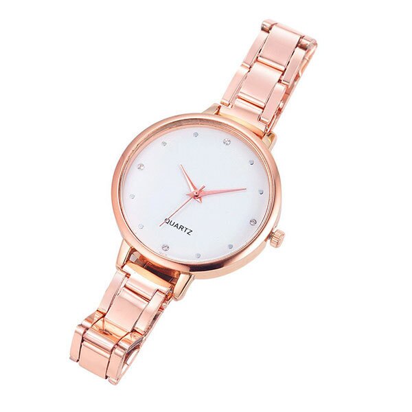 Ceas Dama Quartz Viser Casual Elegant Rosegold-alb, CP9699RAB, curea din metal (zale), afisaj analog