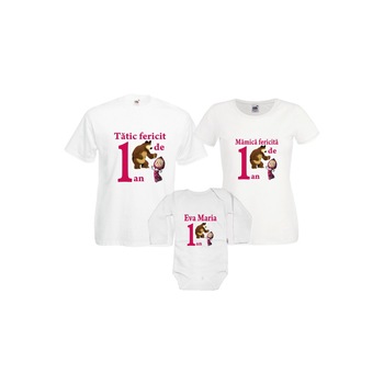 Set tricouri familie 1 an  Set tricouri familie 1 an