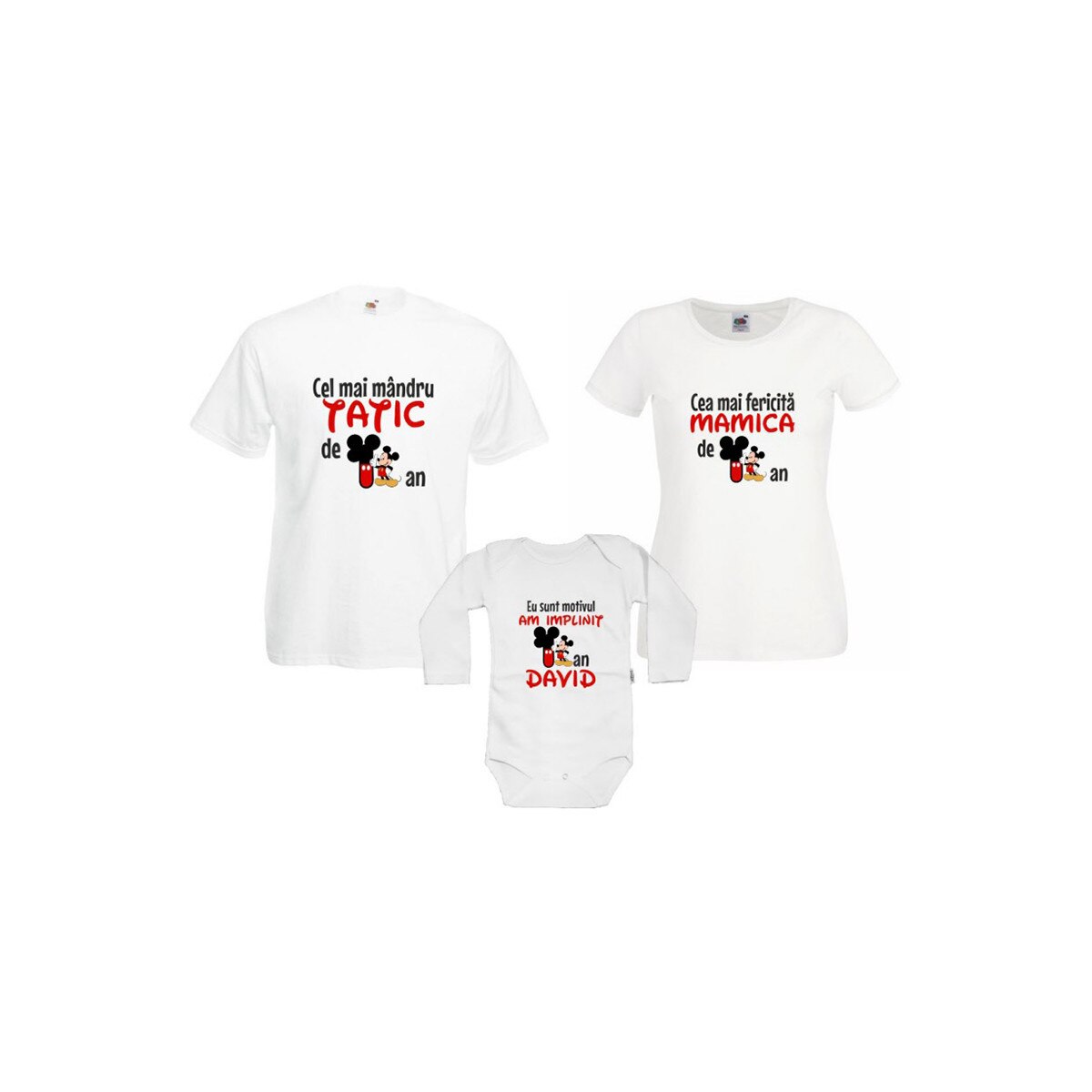 Set tricouri familie 1 an 