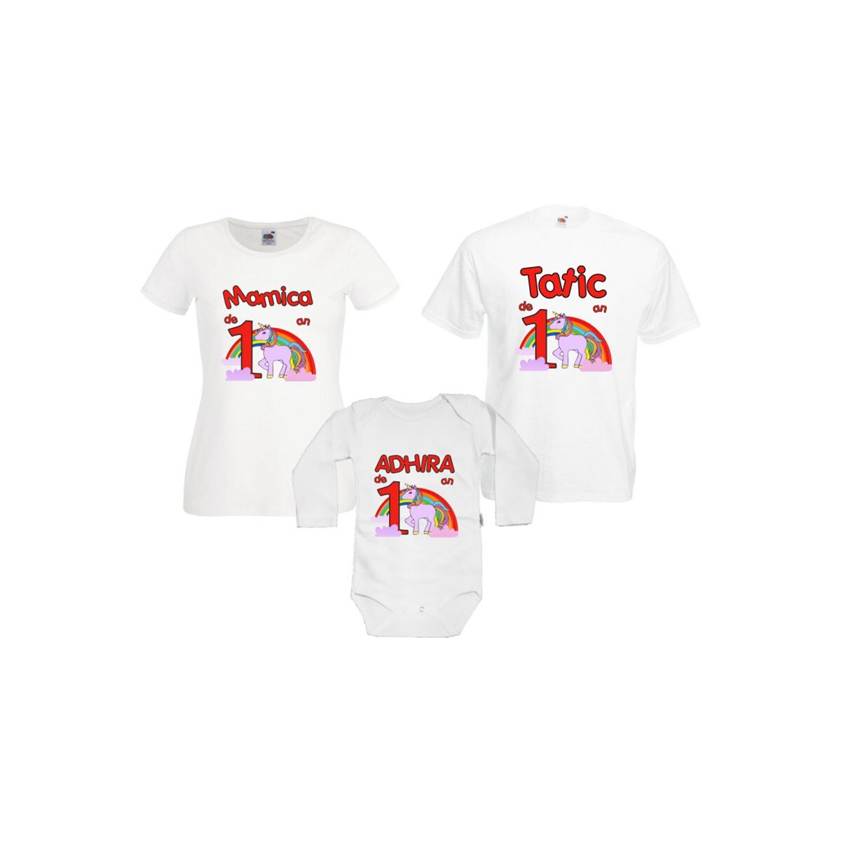 Set tricouri familie 1 an 