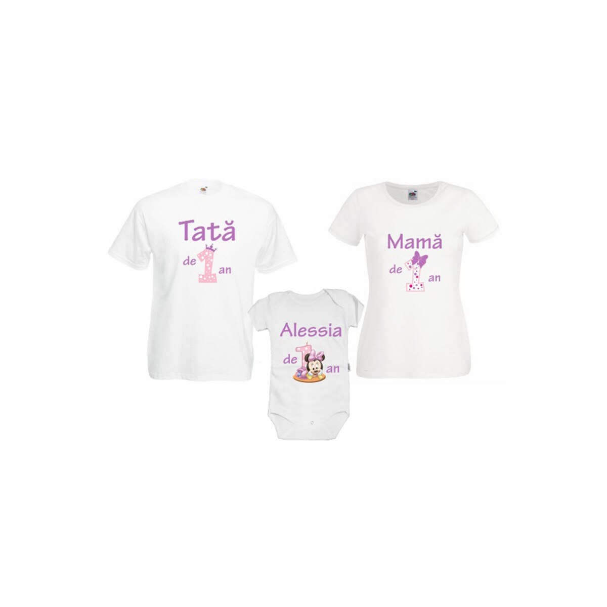 Set tricouri familie 1 an 