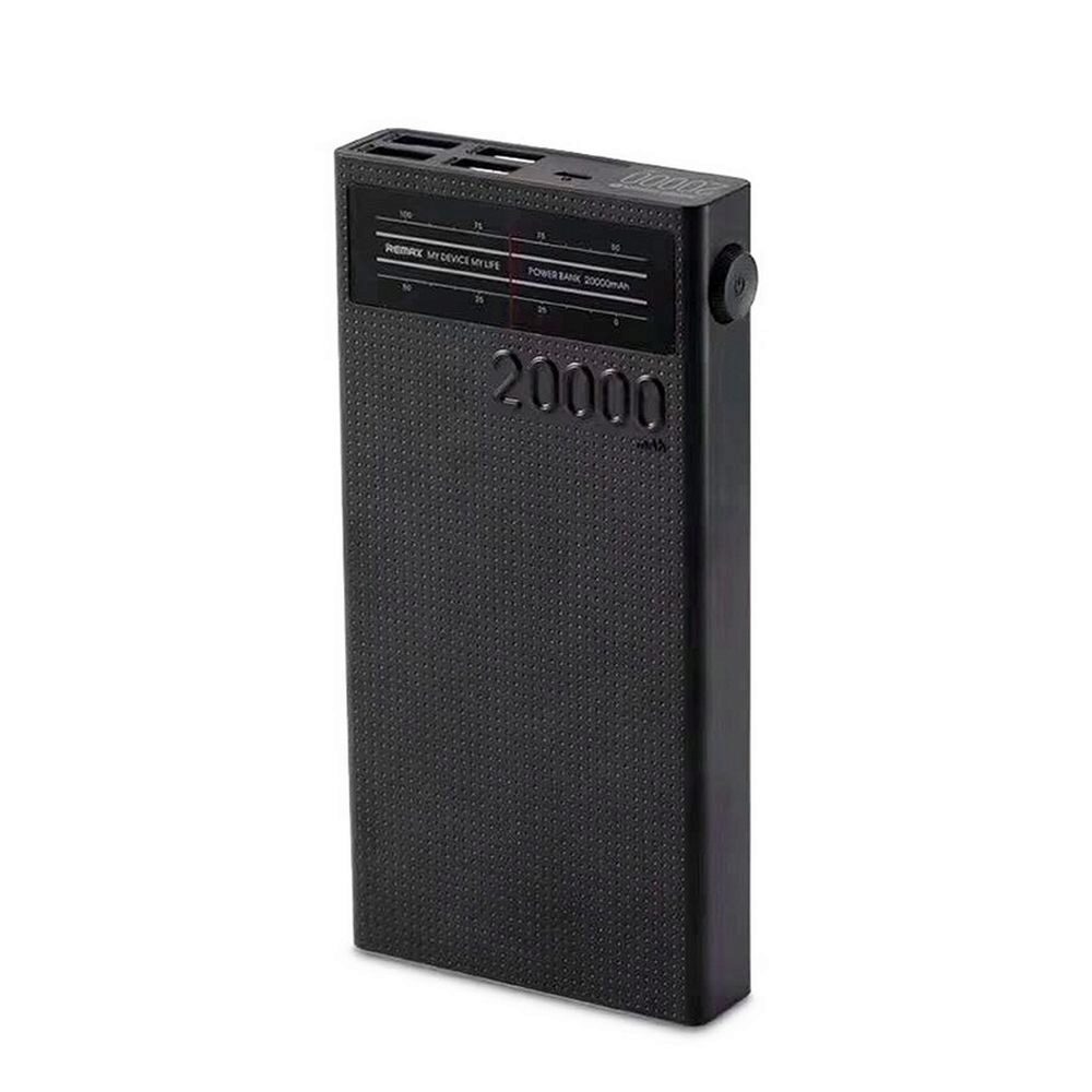 Baterie externa (Powerbank) Remax Radio Style RPP-102, 20000 mAh, 74W, USB*4, 2.4 Amperi, Negru