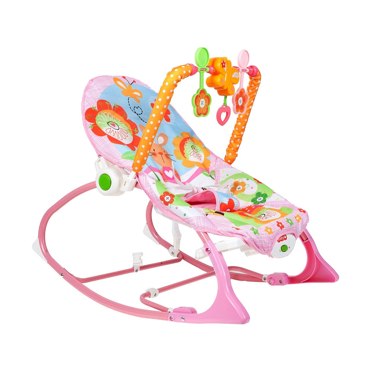 Balansoar cu jucarii MagStar My Little Princess cu Vibratii si Muzica, Material Moale pentru un confort sporit , Culoare Roz