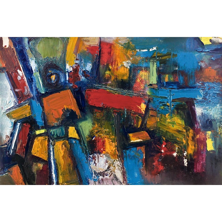 Tablou Canvas, Abstract, 90 x 60 cm, Rama lemn, Multicolor