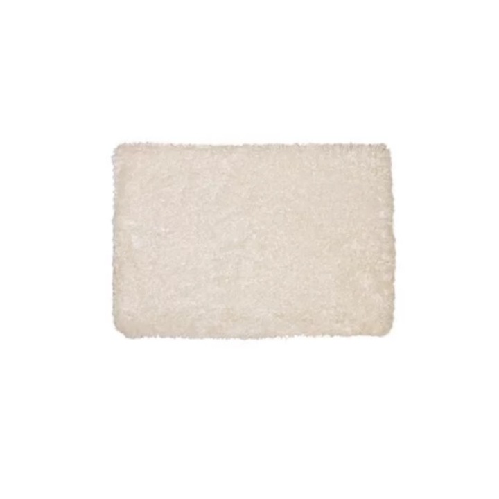 Covor decorativ pufos, 77x116 cm, alb