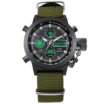 Ceas NORTH Barbatesc Quartz Casual Elegant Verde, PN999311VE, curea din textil, afisaj Hibrid Ceas NORTH Barbatesc Quartz Casual Elegant Verde, PN999311VE, curea din textil, afisaj Hibrid