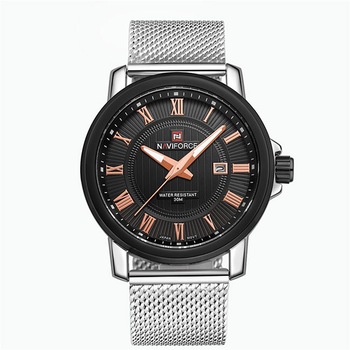 Ceas Barbatesc Quartz NAVIFORCE Casual Elegant Negru, CP9796NU, curea din aliaj, afisaj analog Ceas Barbatesc Quartz NAVIFORCE Casual Elegant Negru, CP9796NU, curea din aliaj, afisaj analog