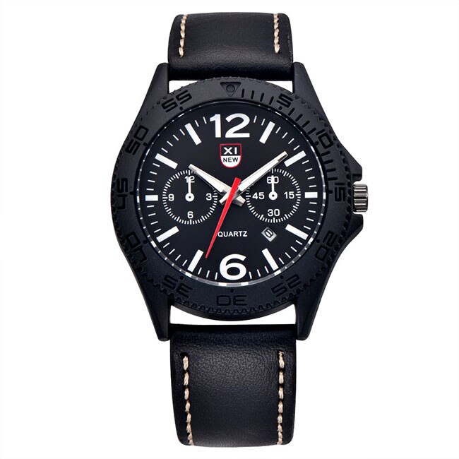 Ceas Barbatesc Quartz XINEW Casual Elegant Negru, CP9867NU, curea din piele, afisaj analog