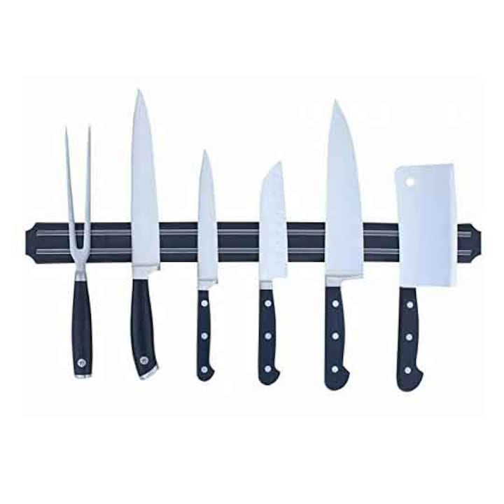 Магнитна лента стойка за кухненски ножове Svitoshop 259, 37.5см, Черен