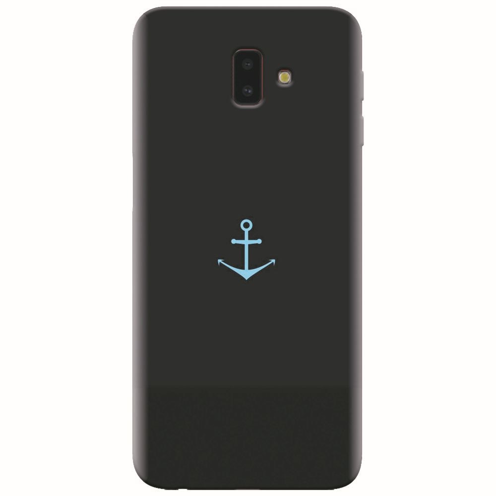 Husa silicon pentru Samsung Galaxy J6 Plus, Blue Navy Anchor Illustration Flat