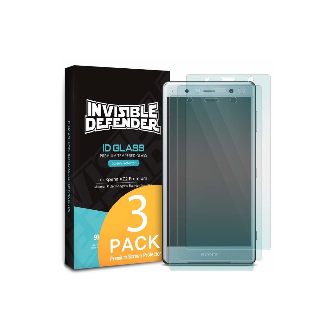 Folie sticla securizata Xperia XZ2 Premium 9H 0,33 mm Ringke ID Glass (Set 3 bucati)