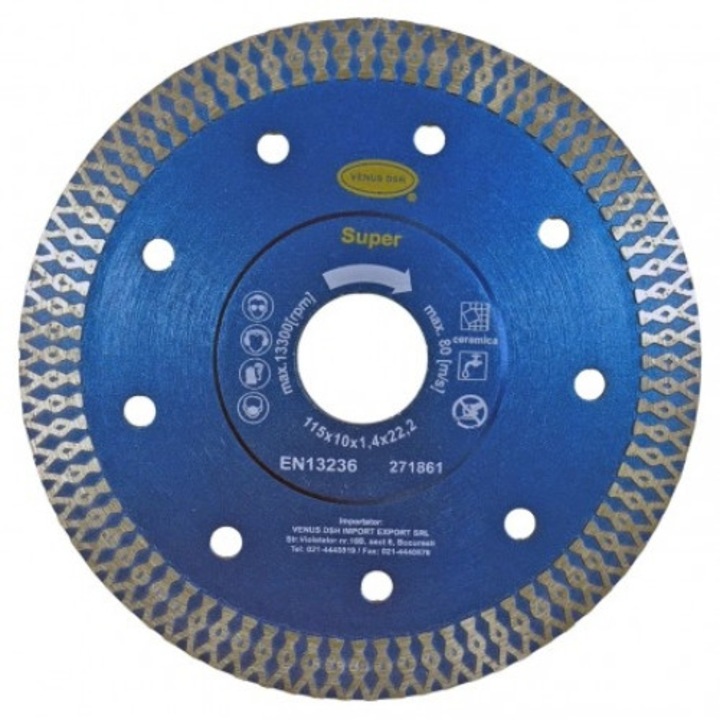 Disc diamantat pentru ceramica 125X1.4X10X22.23 mm