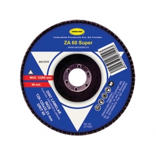 Disc lamelar frontal inox T29 -125x22.23 mm , granulatie 100