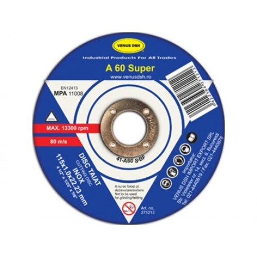 Disc taiat inox 41-A60 S -Bf -115x1.0x22.23 mm