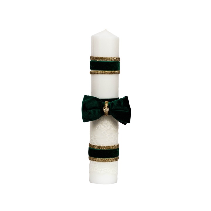 Lumanare botez Trendy, culoare verde