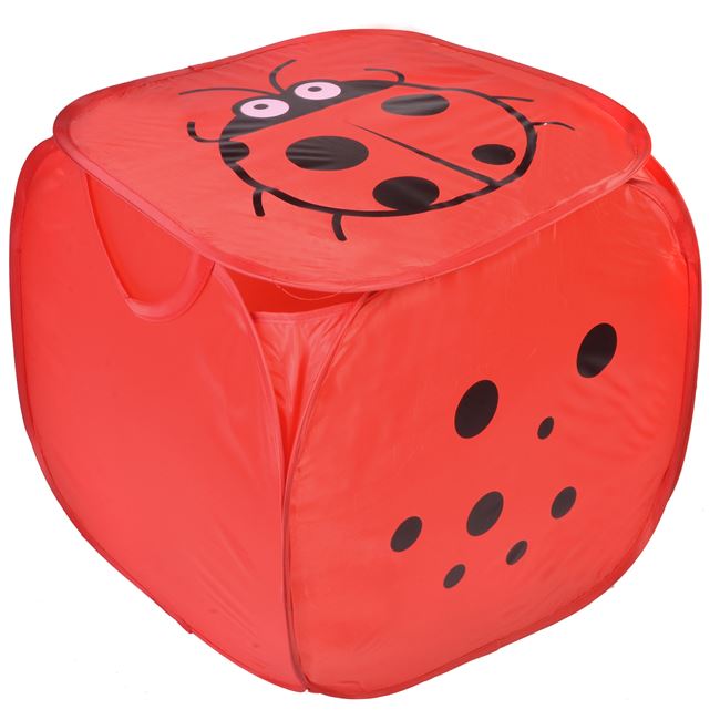 Cos pliabil iMK® pentru jucarii, Model buburuza, 45x45 cm