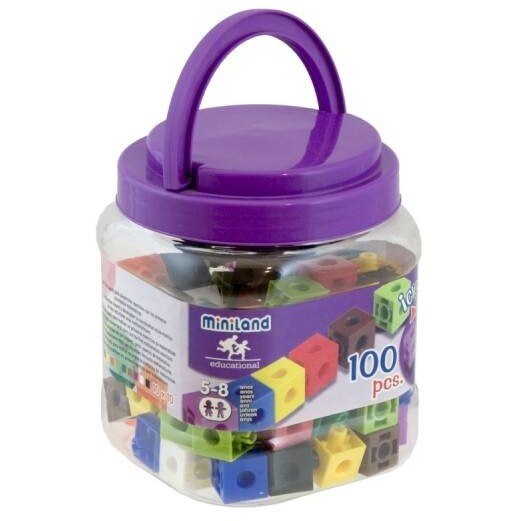 Set 100 cuburi Miniland, 2 cm, plastic