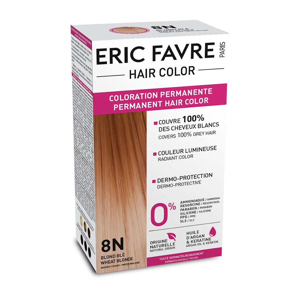 Pachet Vopsea de par 8N Blond deschis, Eric Favre Hair Color