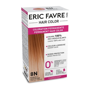 Pachet Vopsea de par 8N Blond deschis, Eric Favre Hair Color Pachet Vopsea de par 8N Blond deschis, Eric Favre Hair Color