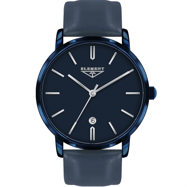 Ceas barbatesc 33 Element 331619, quartz, Swiss Ronda 763, otel albastru, 42mm