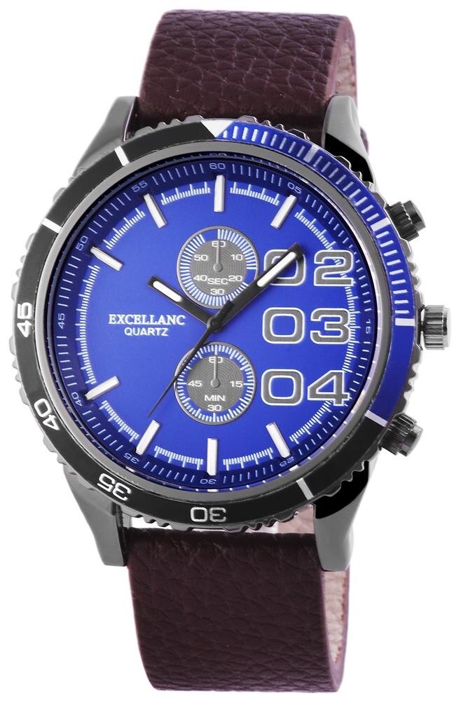 Ceas pentru barbati Excellanc Techno Maro, Cadran Albastru